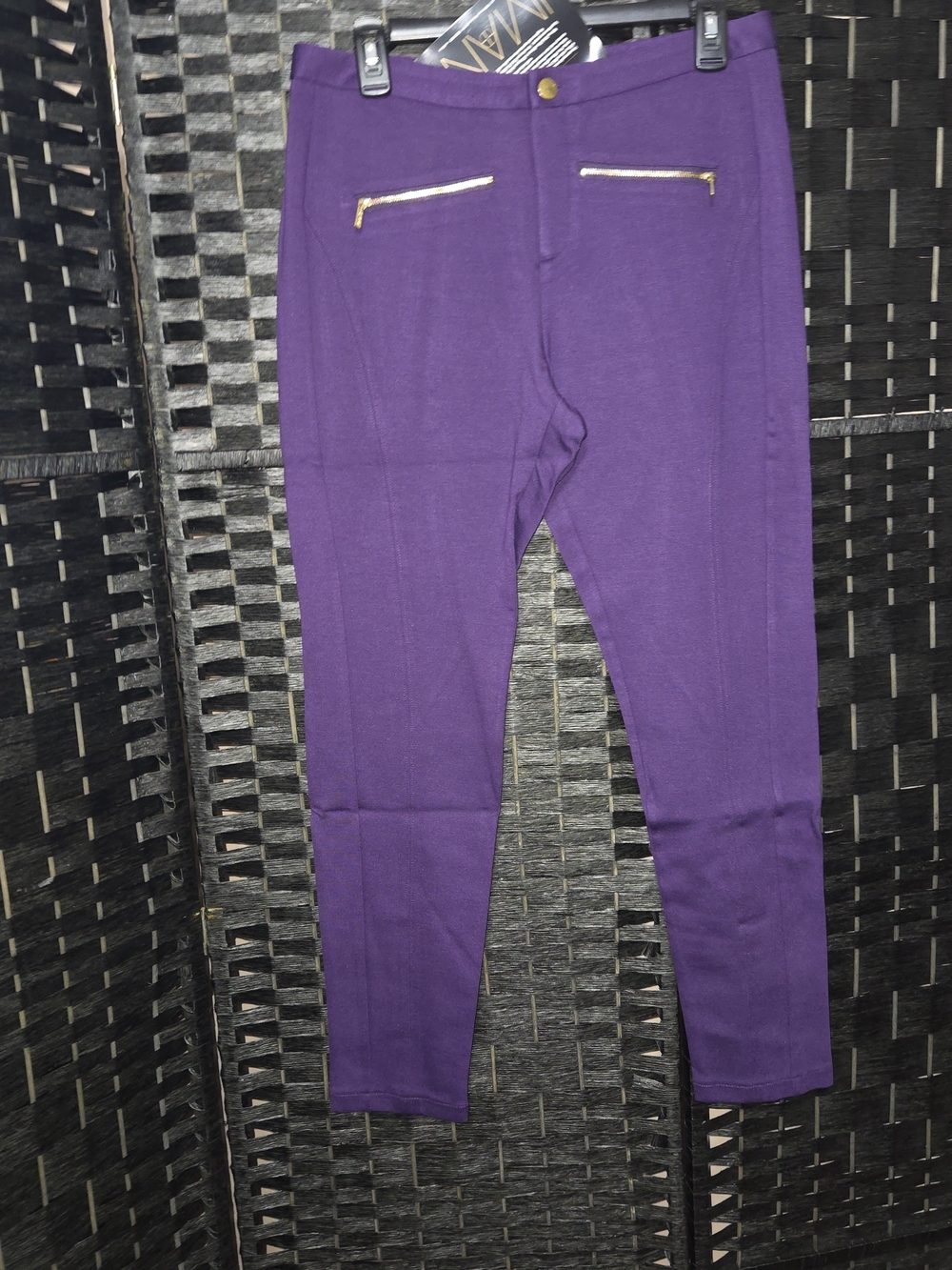 IMAN Global Chic 1 NWT Purple  Zip Pockets Global Chic Ponte Ankle Pants $60 🧡